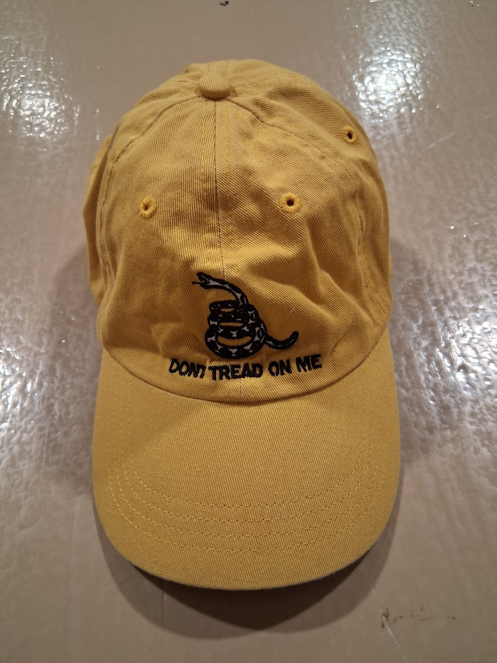 Yellow "Don't Tread On Me" Embroidered Baseball Cap